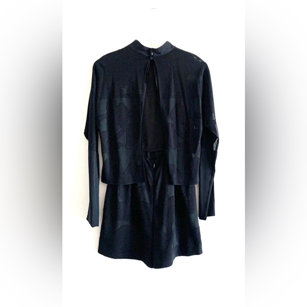 Black Long Sleeve Dress Romper by Tibi - Picture 2 of 6